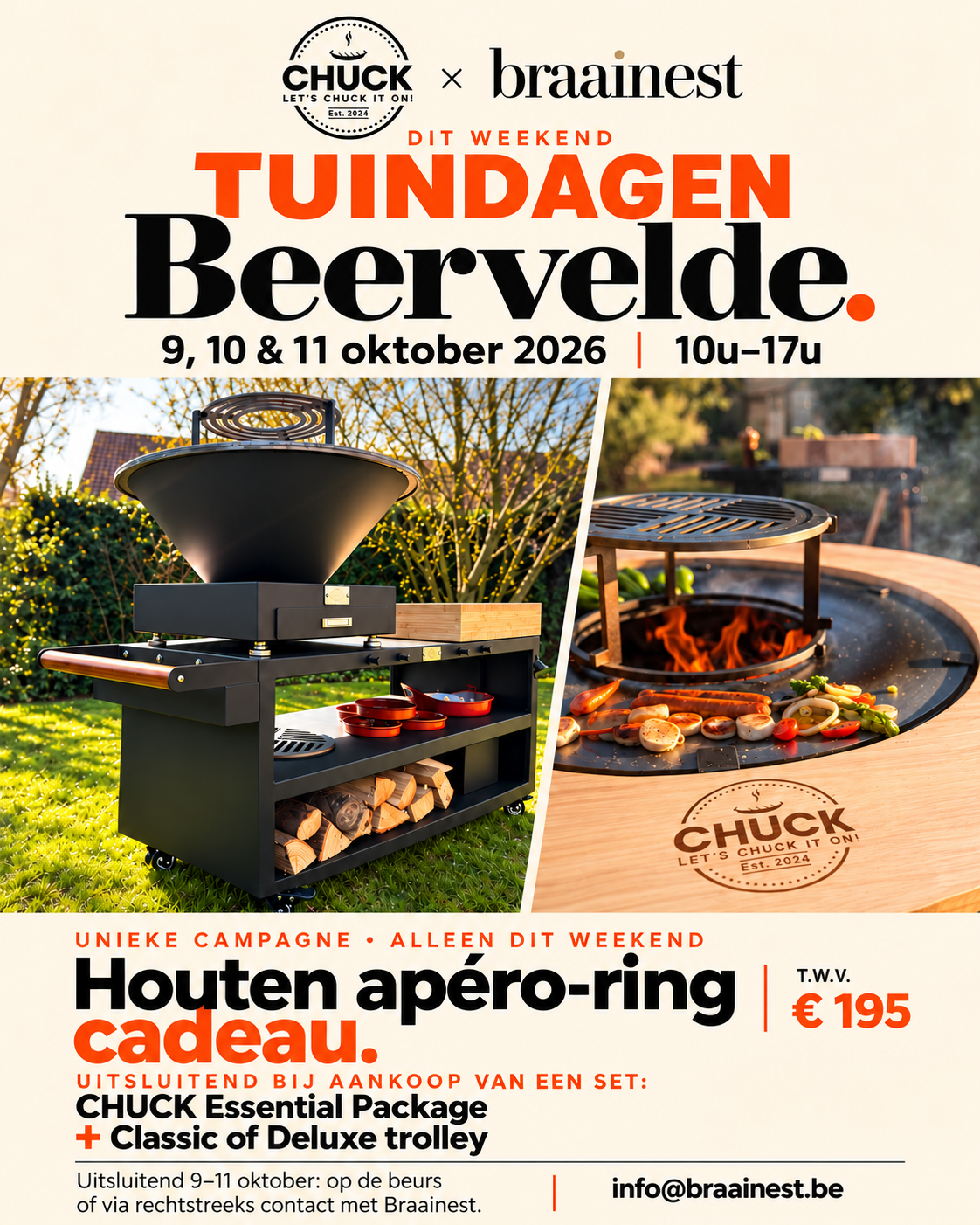 CHUCK x Braainest Tuindagen Beervelde — gratis houten apéro-ring cadeau