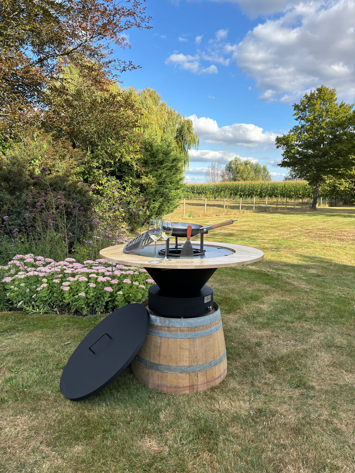 CHUCK open-vuur plancha snel op temperatuur met weinig hout